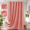 LunaLulinlk Luxury Waffle Weave Shower Curtain, Coral Pink - 3 of 4