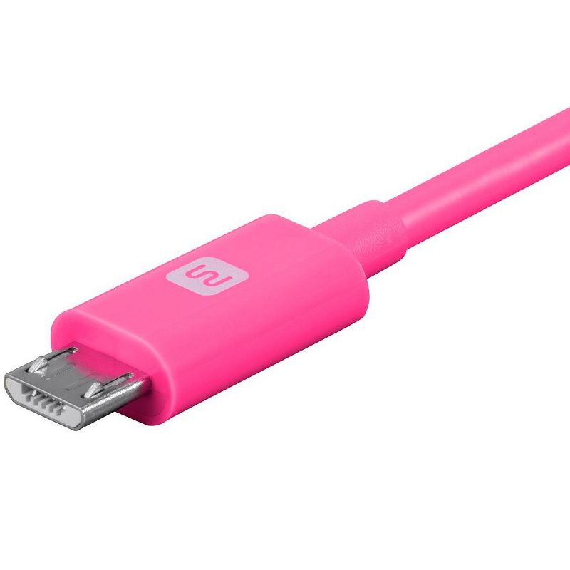 Monoprice USB Type-A to Micro Type-B Cable - 10 Feet - Pink | 2.4A, 22/30AWG - Select Series, 3 of 7
