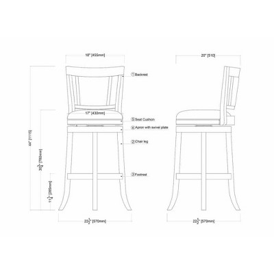 Avianna 29" Cherry Swivel Bar Stool with Leather Seat