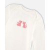 Deux par Deux Girl Organic Cotton Long Sleeve Romper Off-White Floral - 4 of 4