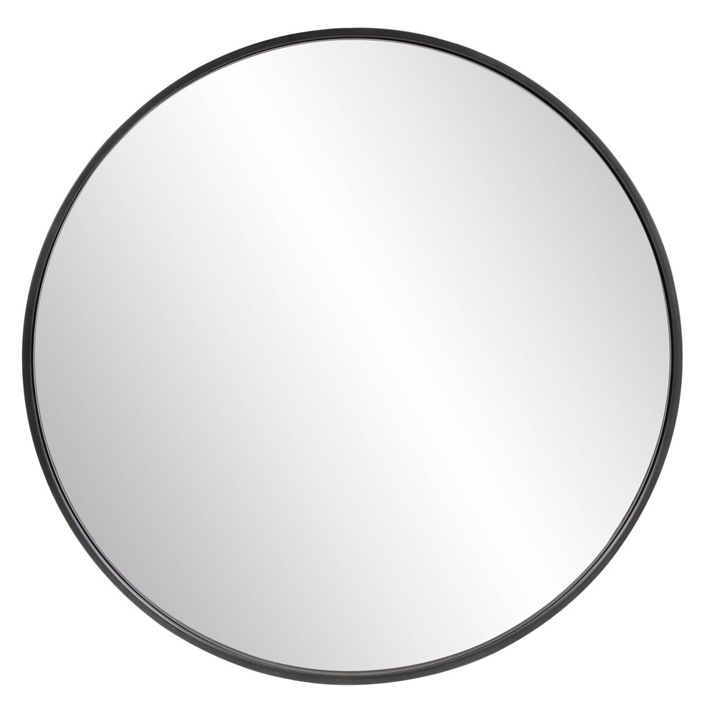 Photos - Wardrobe Howard Elliott 30" Round Stainless Steel Framed Vanity Mirror Brushed Black