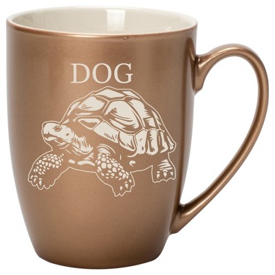 100 North Souls Like 10 Ounce Bronze Metallic Finish, Comfortably Fits Your Hands, New Bone China Coffee Tea Cup Mug, Dog