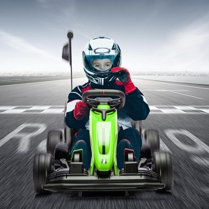 24V Electric Go Kart for Kids, 7.5 mph Drift Kart with Dual 200W Motors, Adjustable Length, Racing Ride On Toy for Ages 6+ - 1 of 4