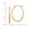 Black Bow Jewelry 2.5mm x 30mm 14k Yellow Gold Diamond-Cut Oval Hoop Earrings - 4 of 4