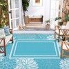 Floral Outdoor Rugs 9x12 Waterproof Reversible Mats, Stain-Resistant Modern Plastic Straw Camping Rugs for Patio, Foldable Outside Carpet for RV - 4 of 4