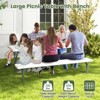 Tangkula Picnic Table Bench Set for 8 Person Outdoor Camping Table & 2 Benches with Metal Frame All-Weather Tabletop Black/Grey/Green/White - 4 of 4