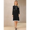 INSPIRE CHIC Women's Midi Knitted Ribbed Ruffled A-Line Sweater Polo Dresses - 2 of 4