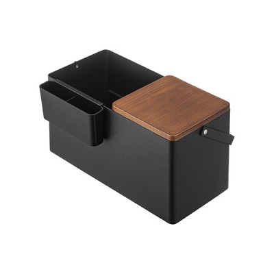 Yamazaki Home - Makeup Organizer with Mirror - Steel + Wood