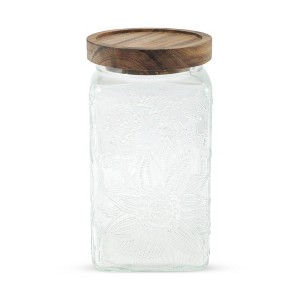 Unique Bargains Durable Sunflower Pattern Decorative Glass Jar with Lid 1 Pc - 1 of 4