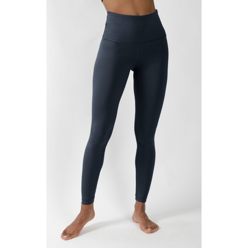 Yogalicious Womens Lux Ultra Soft High Waist Squat Proof Ankle Legging -  Ocean Silk - Large