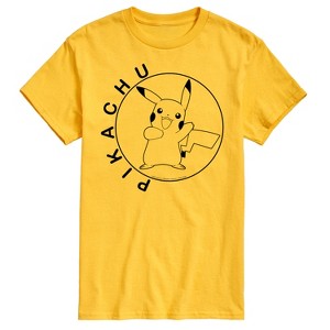 Men's - Pokémon - Pikachu Circle Short Sleeve Graphic T-Shirt - 1 of 4