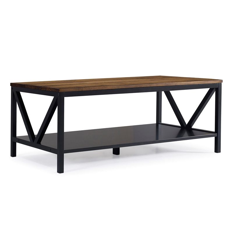 48" Two-Tone Distressed Wood Transitional Coffee Table - Saracina Home, 1 of 23