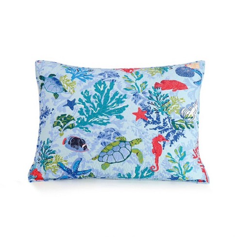 Standard Shore Thing Pillow Sham Blue - Vera Bradley : Target