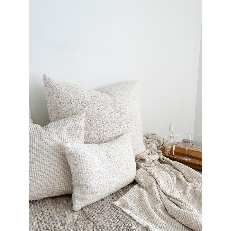 Cozy Cotton White Boucle Lumbar Pillow 14x20, 5 of 9