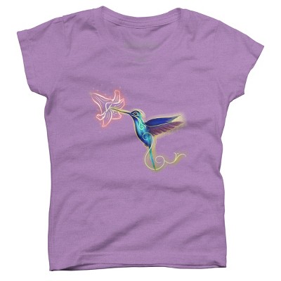 Girl's Design By Humans Hummingbird By timea T-Shirt