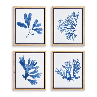 Plum & Post Indigo Seaweed Prints St/4