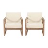 PAGED Wood Patio Dining Chairs Patio Chairs with Waterproof Thick Cushion Deep Seating for Garden, Patio, Lawn - 4 of 4