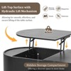 ALEXOUN 47.2’’ Oval Coffee Table with Marble-Patterned Rotating Tray,Hidden Storage & Easy Assembly - for Living Room,Home Office & Small Spaces - 3 of 4