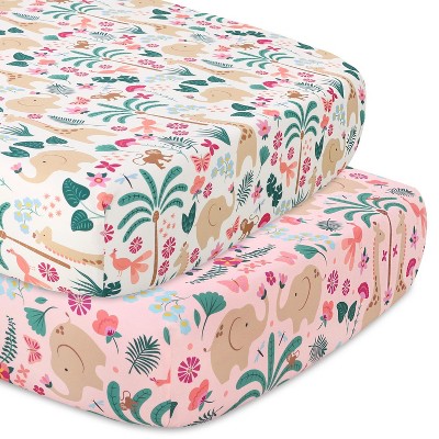 Pink Safari Microfiber Reversible Toddler Comforter Set