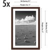 Americanflat 11x17 Picture Frame in Mahogany - Displays 9x15 With Mat and 11x17 Without Mat - Set of 5 Frames with Sawtooth Hanging Hardware - 2 of 4