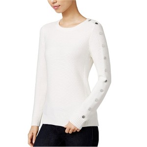 maison Jules Womens Button-Trim Knit Sweater - 1 of 1