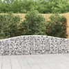 vidaXL 2 Set Arched Gabion Baskets in Galvanized Iron, 157.5"x11.8"x23.6"/31.5", Sturdy Wire Diameter - Great for Outdoor Decor & Garden Barrier - 2 of 4