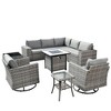 XIZZI Premium Outdoor Swivel Chair Sofa Set in 7 Colors, Modular Patio Seating with Swivel Chairs, Add-Ons Like Coffee Table and Fire Pit - 3 of 4