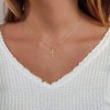 Cross necklace for women, 16 - 18 inch chain, simple religious cross , faith gift for her - 2 of 4