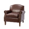 Gianluigi Transitional Vegan Leather Armchair with Nailhead Trim and Solid Wood Legs for Bedroom and Living Room  | ARTFUL LIVING DESIGN - 2 of 4