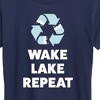 Women's - Instant Message - Wake Lake Repeat Short Sleeve Graphic T-Shirt - 2 of 4