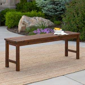 GDFStudio Clark Patio Slat-Top Acacia Solid Wood 53" Bench - 1 of 4