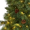 Nearly Natural 9-ft White Mountain Pine Artificial Christmas Tree with 650 Clear LED Lights and Pine Cones - 3 of 4