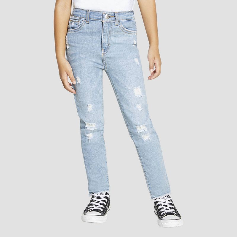Levi&#39;s&#174; Girls&#39; High-Rise Distressed Skinny Jeans - Roger That Light Wash 4, 1 of 7