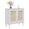 vidaXL Sideboard SENJA Rattan Look White 31.5 in.x13.8 in.x31.5 in. Solid Wood Pine - 3 of 4