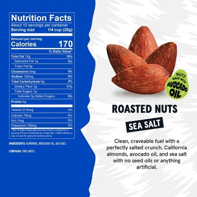 Wild Fox Sea Salt Roasted Almonds - 10oz