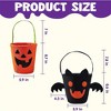 Joyfy 2 pcs Halloween Orange Pumpkin Candy Bucket, Black Reusable Bat Trick or Treat Goody Tote Bags, Portable Felt Baskets for Kids Party Favors - 4 of 4