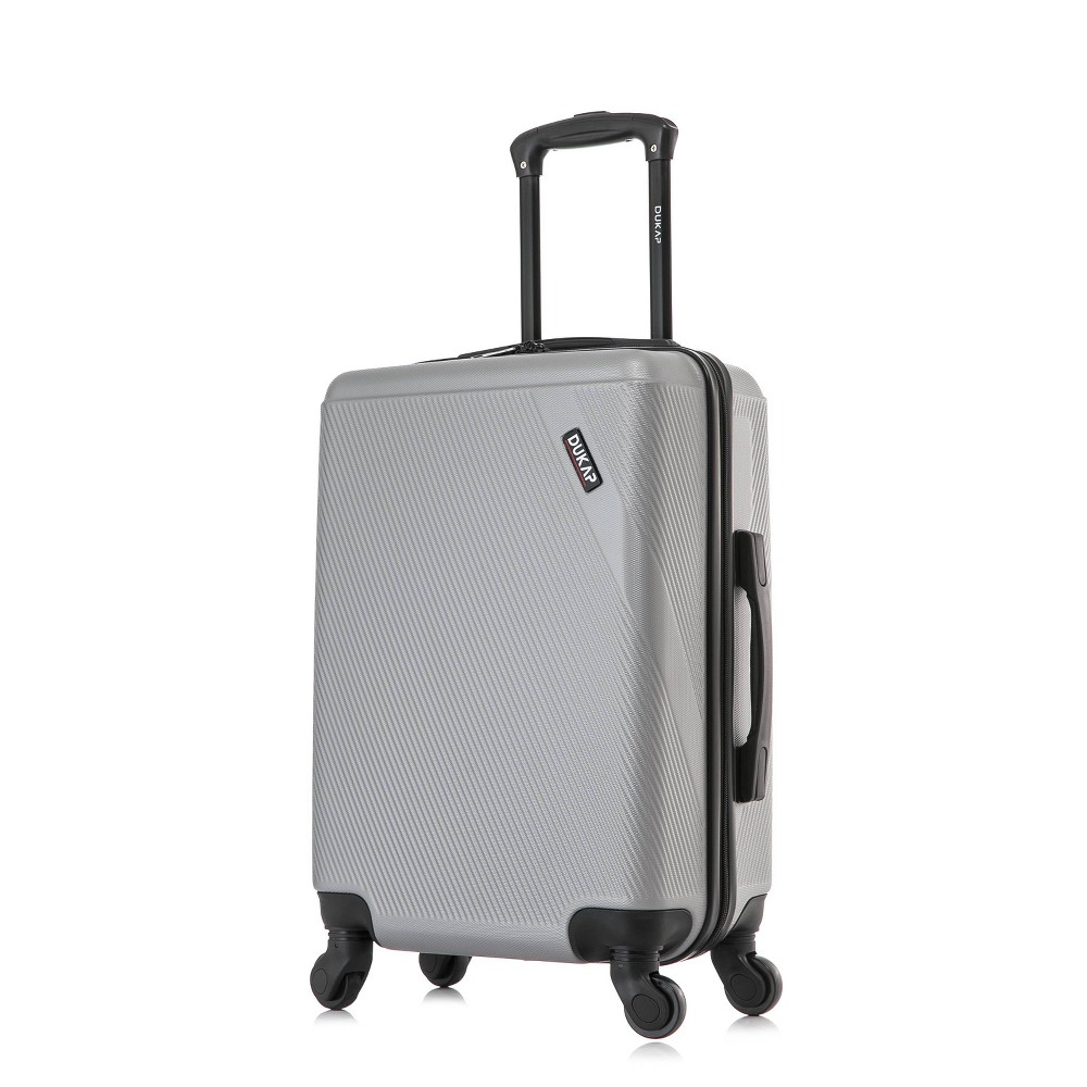 Photos - Luggage Dukap Discovery Lightweight Hardside Carry On Spinner Suitcase - Silver 
