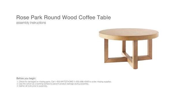 Rose Park Round Wood Coffee Table - Threshold&#8482; designed with Studio McGee, 2 of 18, play video