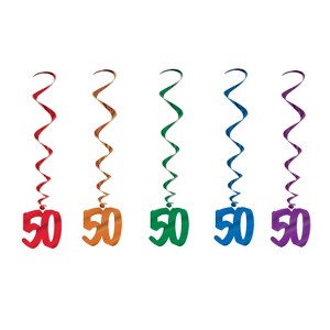 Beistle Celebrate Your Milestone Event with these Colorful Whirls from Beistle, 3', (10/Pkg) - 1 of 2