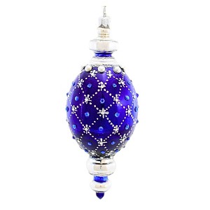 Glitter Lab 6.0 Inch Jeweled Oval Drop Christmas Tree Ornament , Christmas Decor Poland Glass Holiday (1PC) - 1 of 4