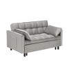 55" Green Velvet 3-in-1 Convertible Sofa Bed with Curved Backrest and Side Storage Pockets - 4 of 4