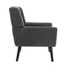 Modern Velvet Accent Chair with Curved Back and Padded Seat, Ergonomic Lounge Chair for Living Room, Bedroom - 3 of 4