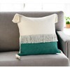 20" X 20" Denim Blue And Off-White 100% Cotton Zippered Pillow - 2 of 4