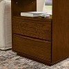 Vynxaria Mid Century Modern Nightstand with Charging Station & Outlet Hole, Louver Design  End Table for Living Room Reception Room Dorm, Walnut - 4 of 4