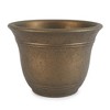 HC Companies Sierra 10 Inch Self Watering Round Plastic Flower Garden Planter Pot Container for Gardening Purposes, Celtic Bronze (2 Pack) - 2 of 4