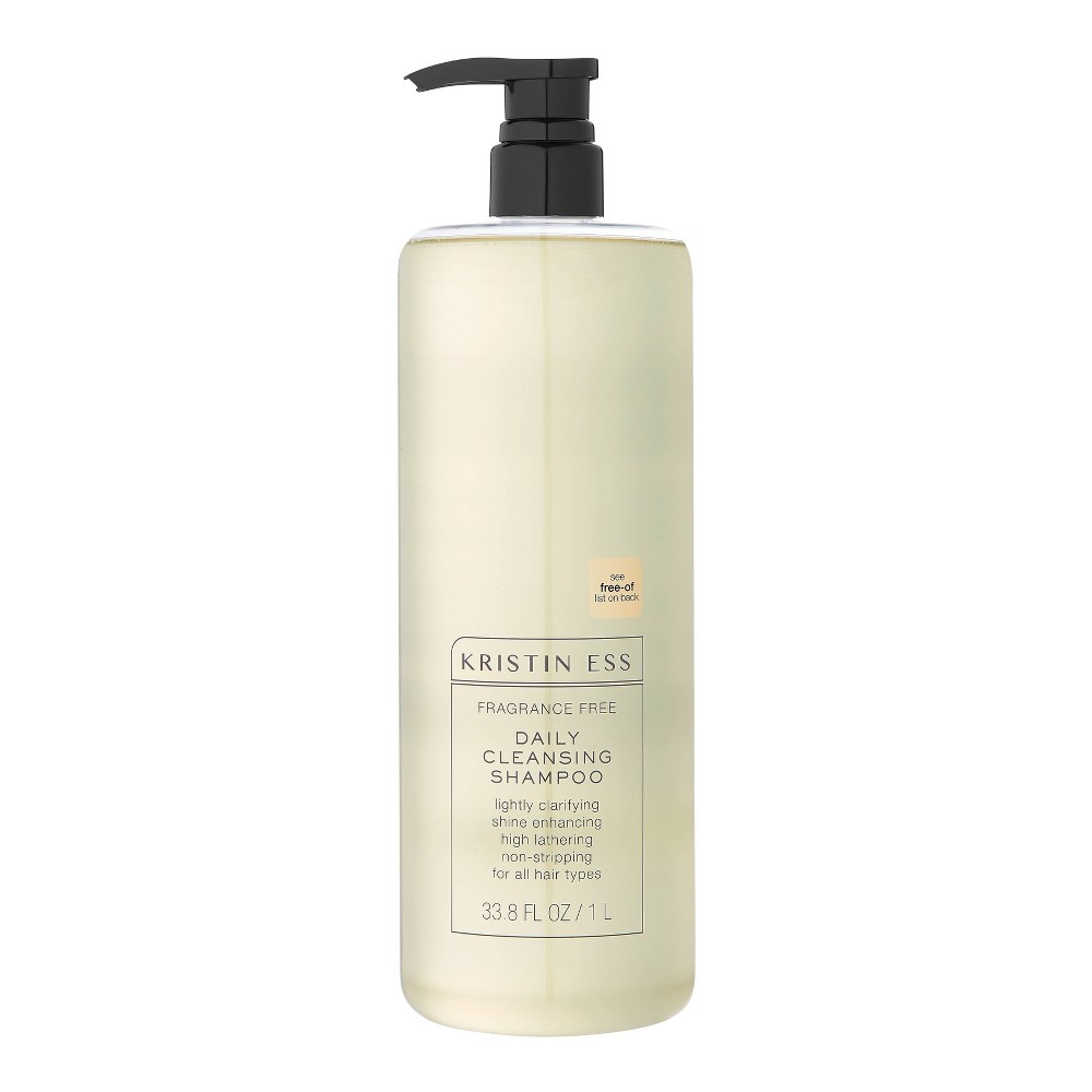 Kristin Ess Fragrance Free Daily Cleansing Shampoo, Lightly Clarifying, Vegan + Sulfate Free 33.8 Fl Oz