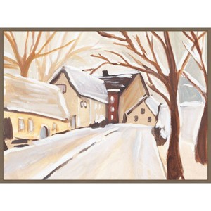 Amanti Art 38"x28" Snowy Street I by Annie Warren Framed Canvas Wall Art - 1 of 4