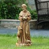 LuxenHome Weathered Brown MgO 24.6" H Saint Francis Garden Statue - 2 of 4