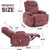 Comfy Corduroy Recliner Chair for Small Space, Updated Adjustable Electric Power Recliner Chairs for Adults with 2 Side Pockets, USB Port, Tool - 2 of 4