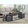 NicBex Modern Square Coffee Table Set of 5 with 4 Storage Stools and Metal Frame for Living Room - 2 of 4